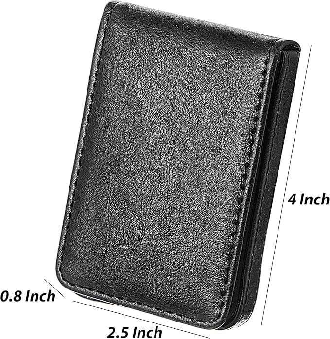 Outus 2 Pieces Business Card Holder, PU Leather Business Card Case Pocket Wallet - Image 2