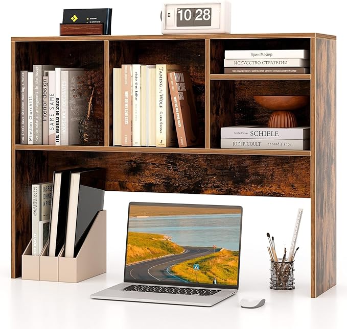 Tangkula Desktop Bookshelf, Countertop Storage Hutch by TANGKULA
