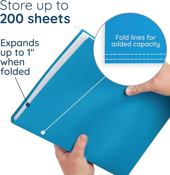 Blue Summit Supplies Hanging File Folders, 25 Reinforced Hang Folders, Designed - Image 3