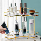 Seoneiro 2 Tier Corner Bathroom Counter Organizer, Cosmetic Skincare Organizer - Image 6