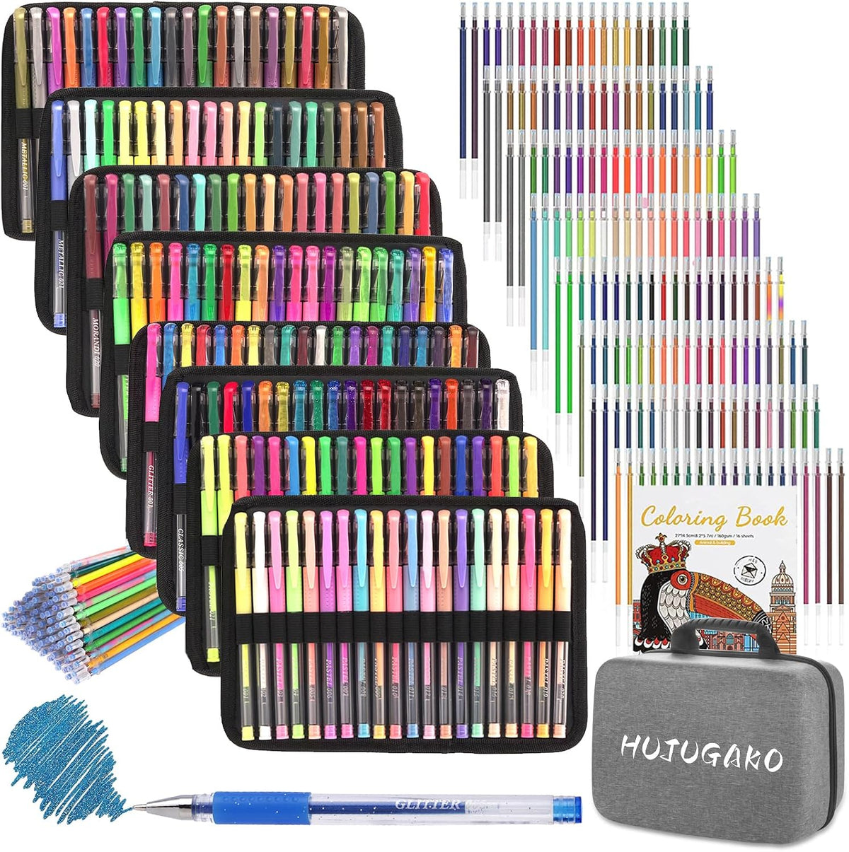 320 Pack Gel Pens Set,160 Colored Gel pen with 160 Refills 100% More Ink, Inc...