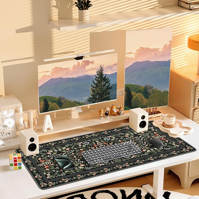 iCasso Desk Mat for Keyboard and Mouse, Large Mouse Pad, Desk Pad Mat, - Image 7
