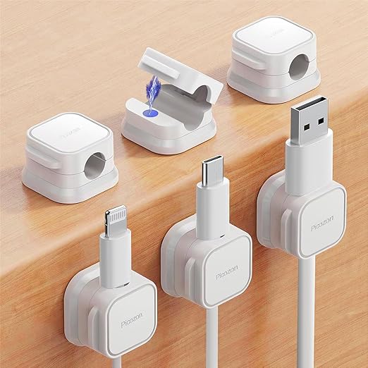 Picozon 6 Pack Magnetic Cable Clip Organizer Cord Holder, Picozon Adhesive by Picozon