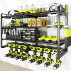 KAFAHOM Power Tool Organizer-8 Drill Holder Wall Mount, 4 Layer Heavy Duty - Image 7