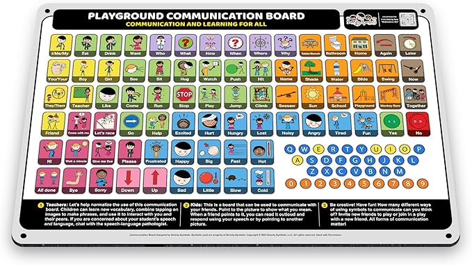 Weather-Proof Aluminum School Playground Communication Board by SmartySymbolsCommunication