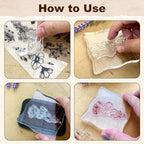 UCEC 4 Sheets Clear Stamps Set for Card Making, Vintage Plants Flowers Rubber - Image 5