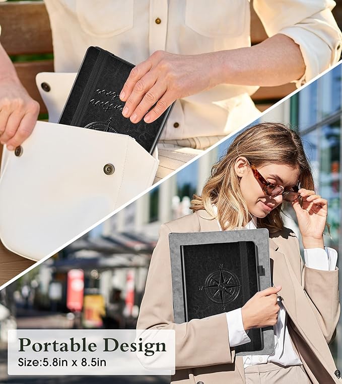 PAIBAS Lined Journal Notebook for Women Men, 160 Pages, A5 Hardcover Vintage - Image 7