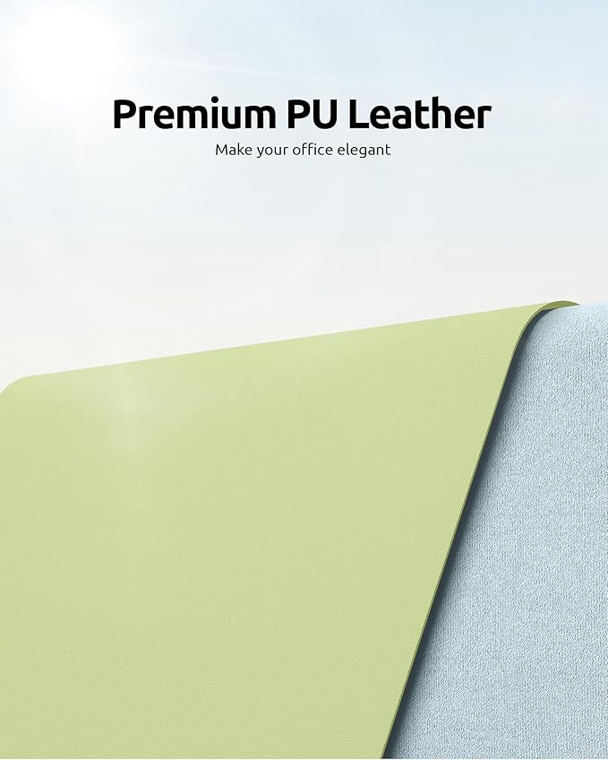 YSAGi Leather Desk Pad Protector, Office Desk Mat, Large Mouse Pad, Non-Slip PU - Image 2