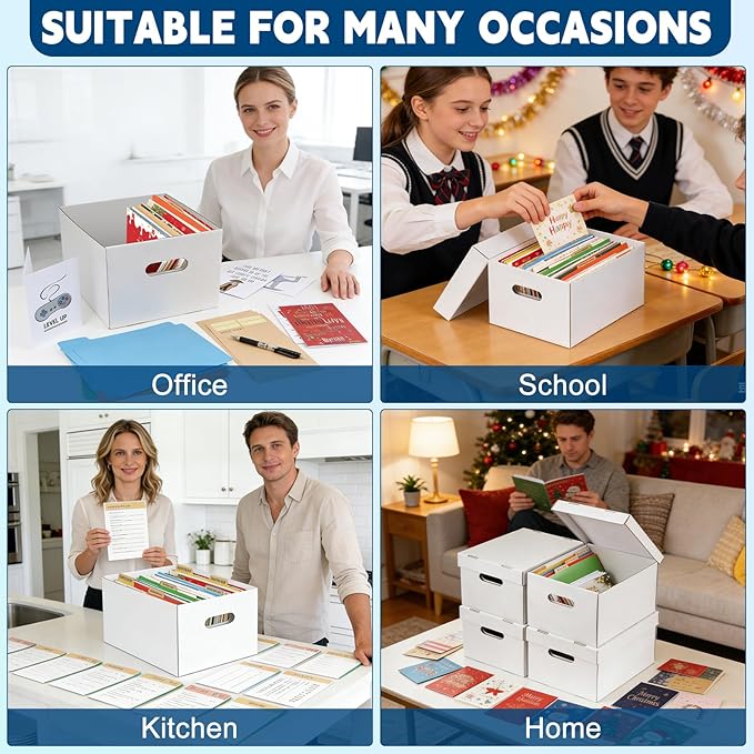 4Pack Greeting Card Storage Box, Greeting Card Organizer Box - Image 8