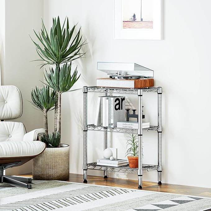 M MZG 750 lbs 3 Tier Shelf Metal Storage Shelves Wire Rack Closet Organizers - Image 2
