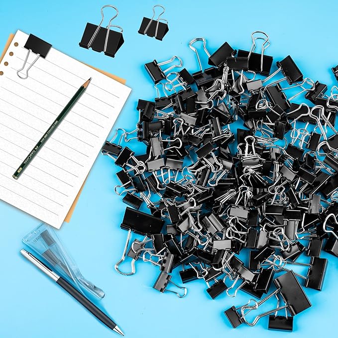 200 Count Binder Clips Assorted Sizes, 4 Sizes Large, Metal Paper Clamps - Image 5