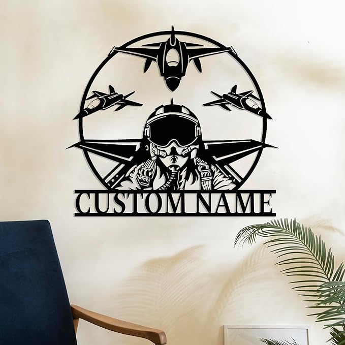Personalized Metal Airplane Wall Art, Airplane Name Sign, Customized Pilot Name - Image 7