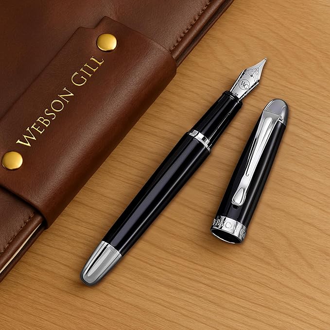 Webson Gill The Boss' Black Luxury Executive Fountain Pen, Polished Lacquer & - Image 5