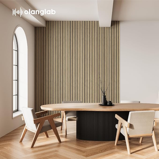 Olanglab Wood Slat Wall Panels 4 Pack, Wooden Acoustic Wall Panels, 94.5"x12.6" - Image 3