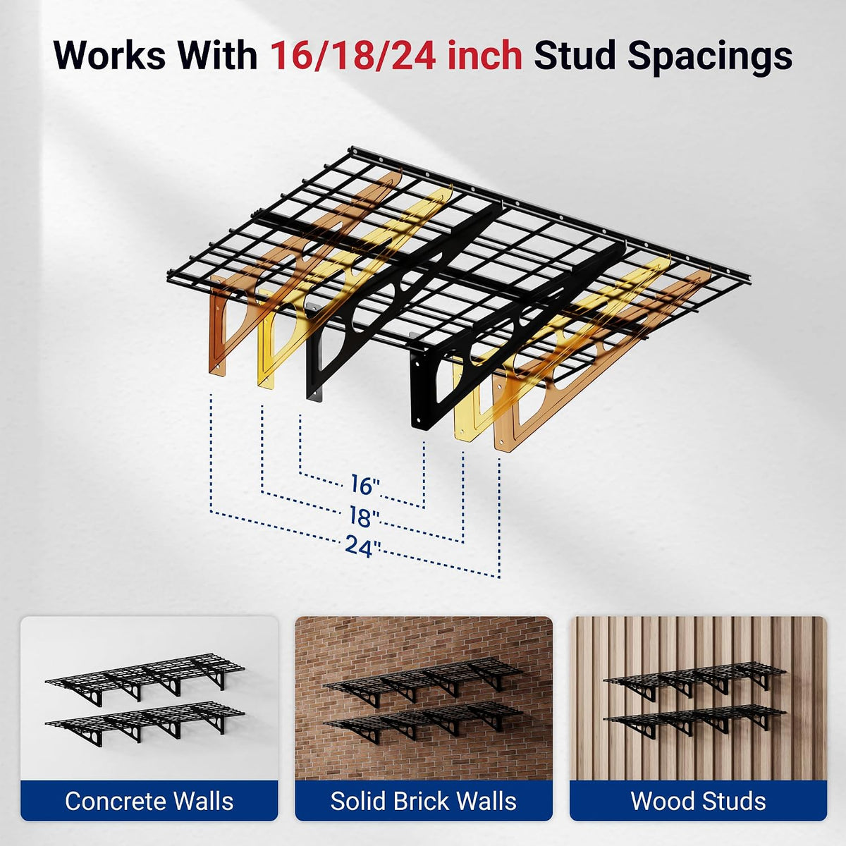 fleximounts 2-pack 2x6ft garage shelving 24-inch-by-72-inch heavy duty, side view