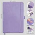 RETTACY Bullet Dotted Journal Notebook, 256 Pages, A5 Medium Size, Leather - Image 2