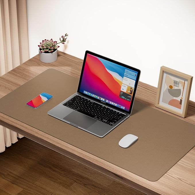 Boutilon Leather Desk Pad Protector, Non-Slip Mouse Pad, Laptop Desk Pad - Image 2