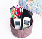 Hennaja Round Leather Art Supply Organizer, Remote Control Holder, 360 Degree - Image 6