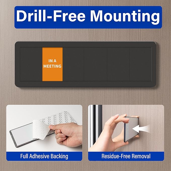 Office Door Signs with 6 Printed Status Options – Do Not Disturb, Out of Office - Image 5