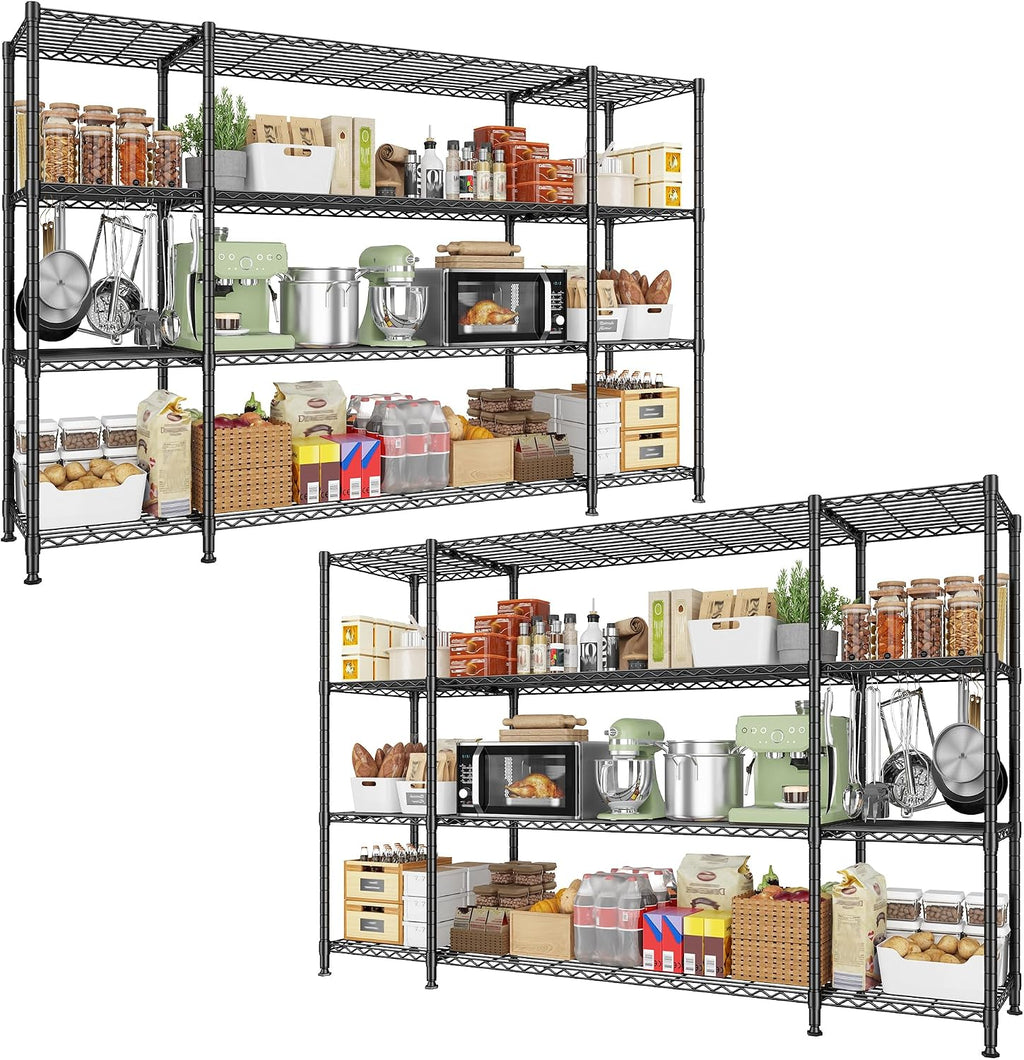 REIBII 78.4" W Storage Shelves Load 1500LBS, Metal Shelving 4-Tier Wire