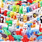 URSKYTOUS 80Pcs Animal Erasers Kids Desk Pets Pencil Erasers 3D Puzzle Eraser by URSKYTOUS