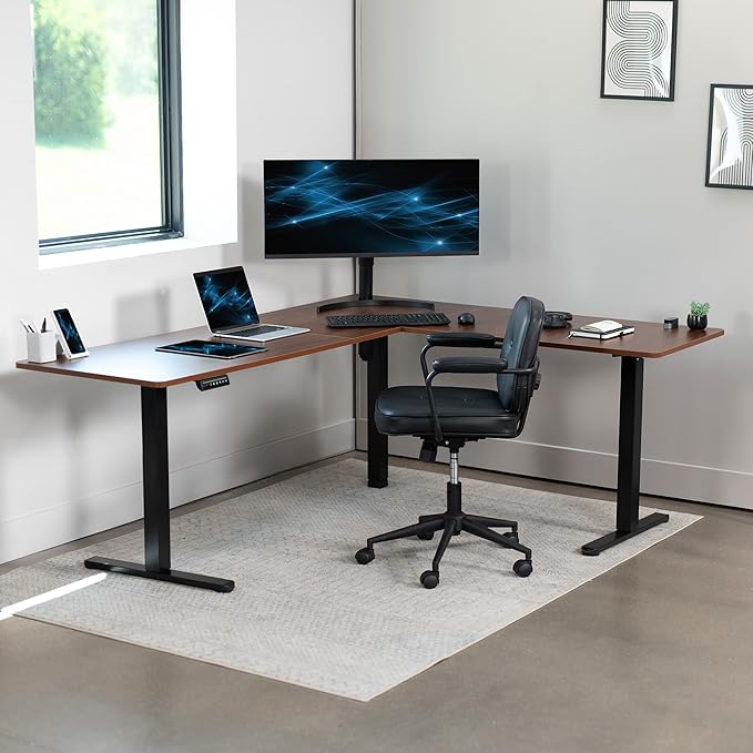 VIVO Electric Corner 75 x 63 inch L-Shaped Standing Desk, Memory Height - Image 8