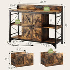 AesthLife 44" File Cabinet for Home Office, Wood Filing Credenza - Image 2