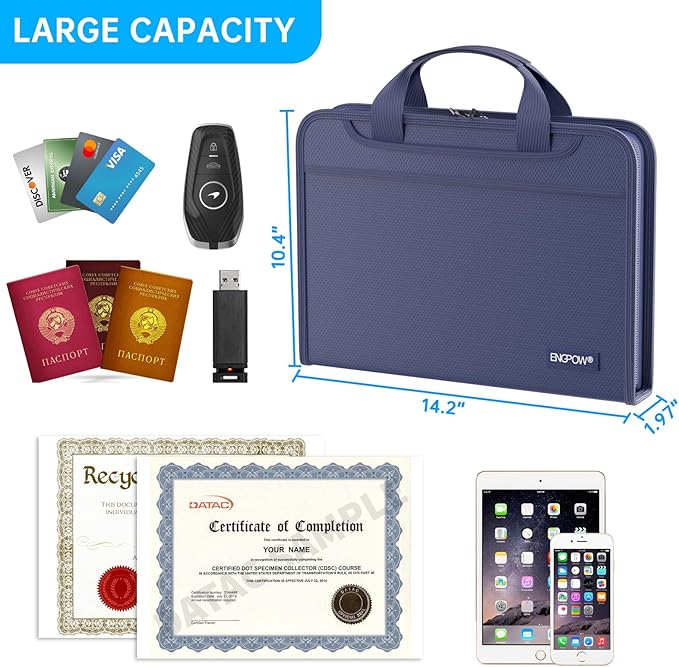ENGPOW Accordion File Organizer, Fireproof Expanding File Folder - Image 6