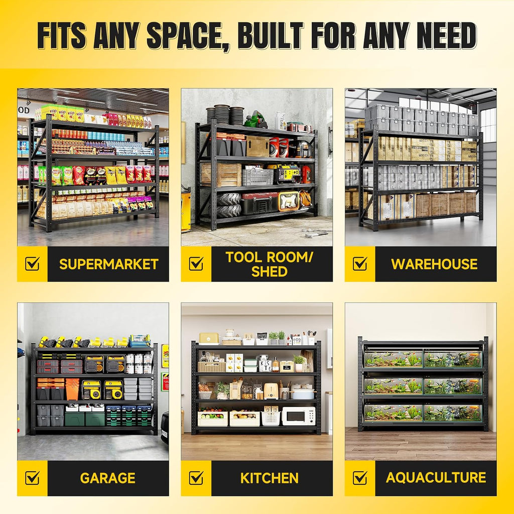 miiiko 79" w garage storage shelving unit,6000lbs heavy on a desk or shelf