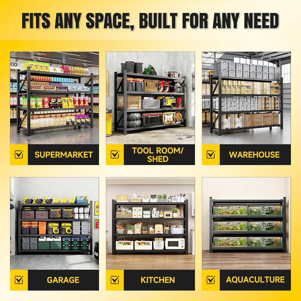 miiiko 79" w garage storage shelving unit,6000lbs heavy on a desk or shelf