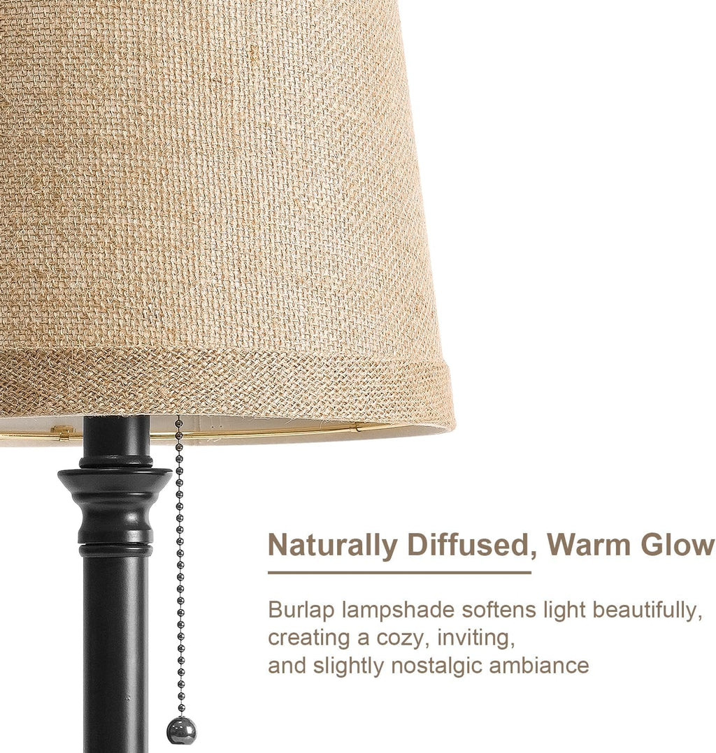 oneach 19.5" small table lamp for bedroom showing dimensions