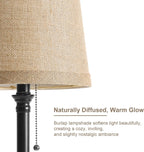oneach 19.5" small table lamp for bedroom showing dimensions
