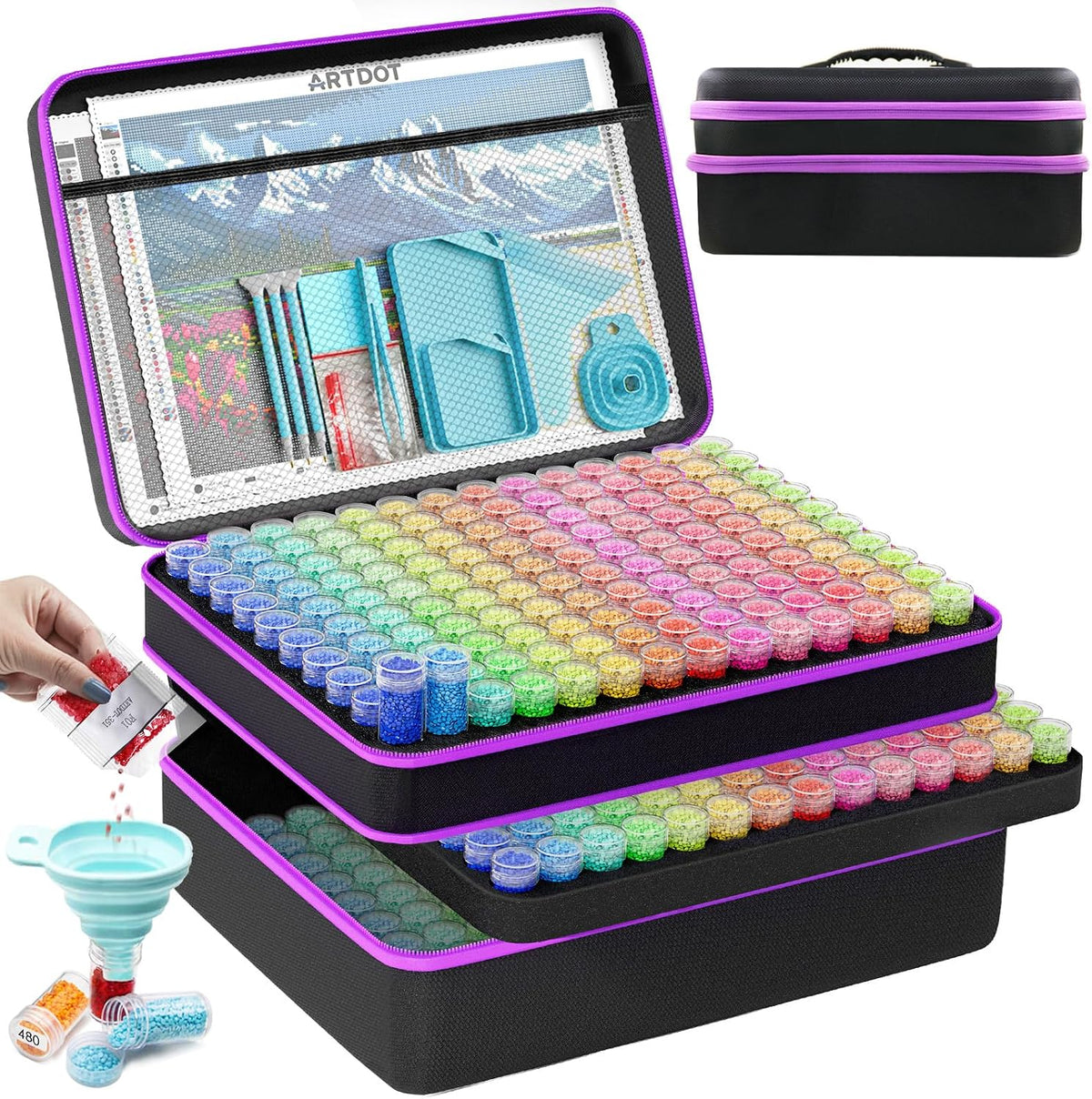artdot 420 slots storage container for diamond art, main product view