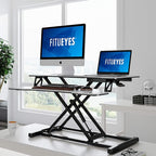 FITUEYES Height Adjustable Standing Desk 32” Wide Sit to Stand Converter Stand - Image 2