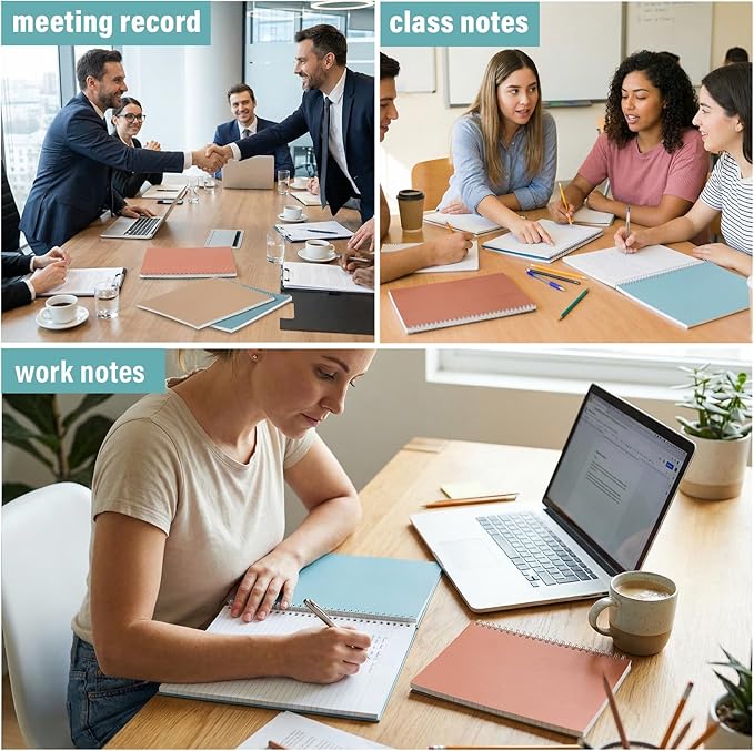 Maitys 6 Pcs Legal Pad Steno Spiral Notebook 8.5" x 11" Top Bound Spiral Pads - Image 6
