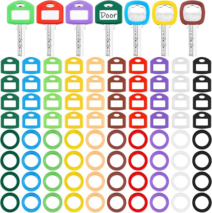 Blulu 80 Pcs Key Labels Key Color Covers Caps Tags Covers Set Plastic Keys by Blulu