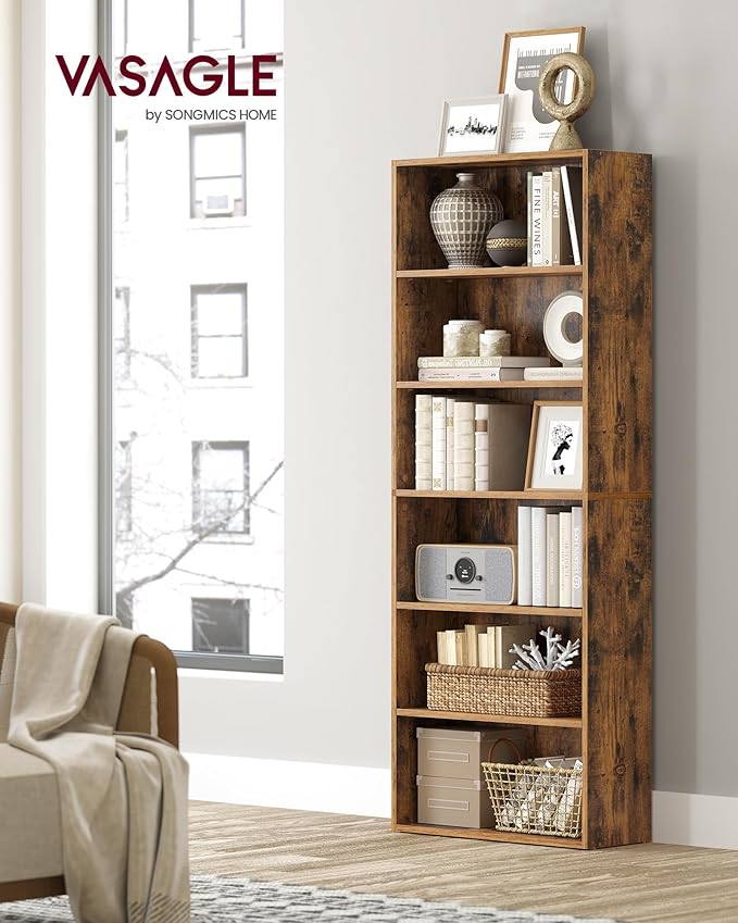 VASAGLE Set of 2 Bookshelves, 23.6 Inches Wide, 6-Tier Open Bookcases - Image 2