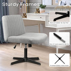 PUKAMI Criss Cross Chair, Armless Cross Legged Office Desk Chair No Wheels - Image 4