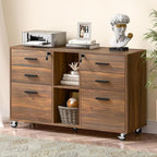 Lateral File Cabinet with Lock, Large Mobile Storage Filing Cabinet with 6 - Image 6