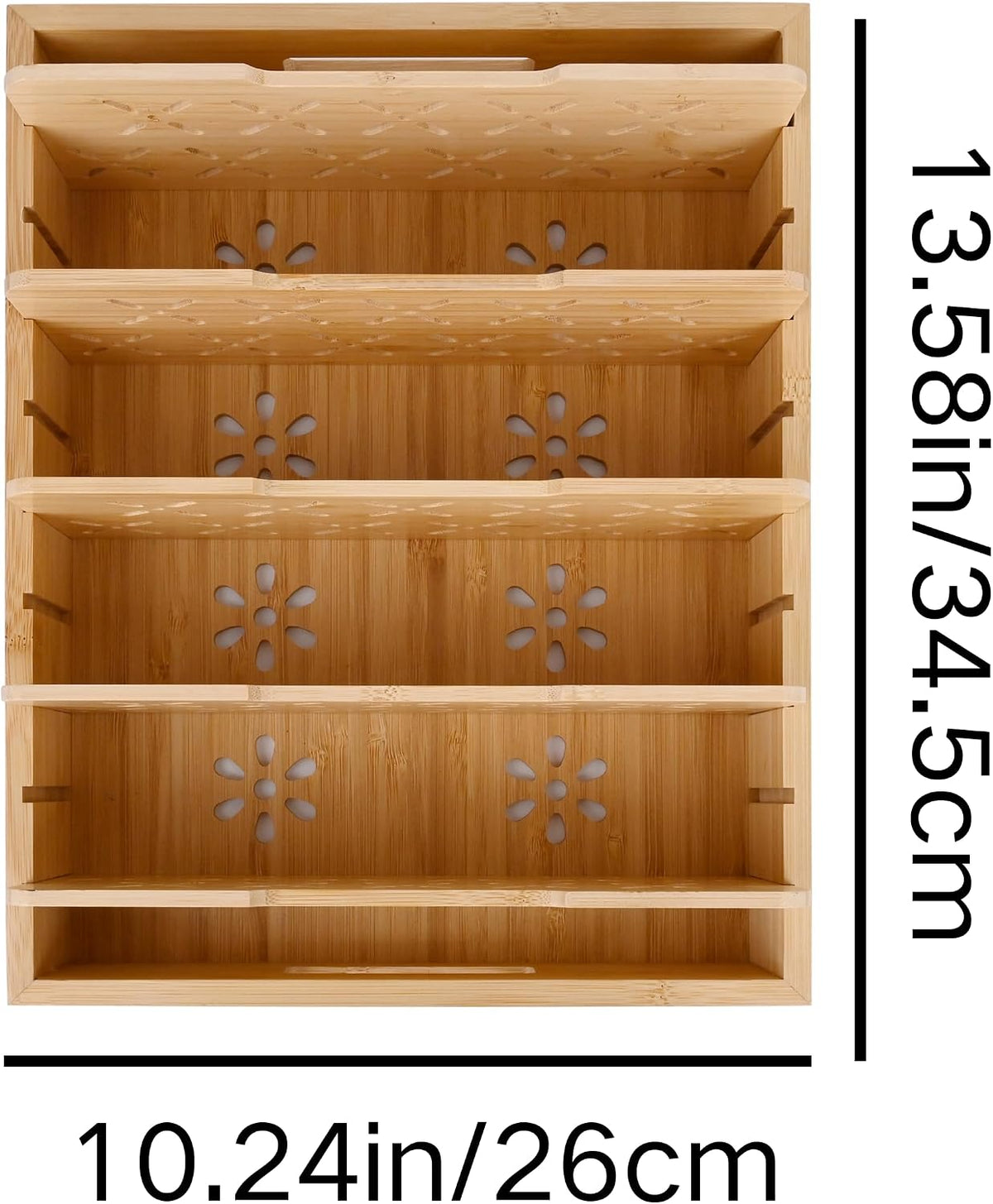 Natural Bamboo Storage Tray with 5 Custom Dividers, Deep Drawer Organizer for...
