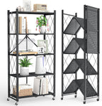 5-tier folding metal storage rack - 63" heavy-duty, main product view