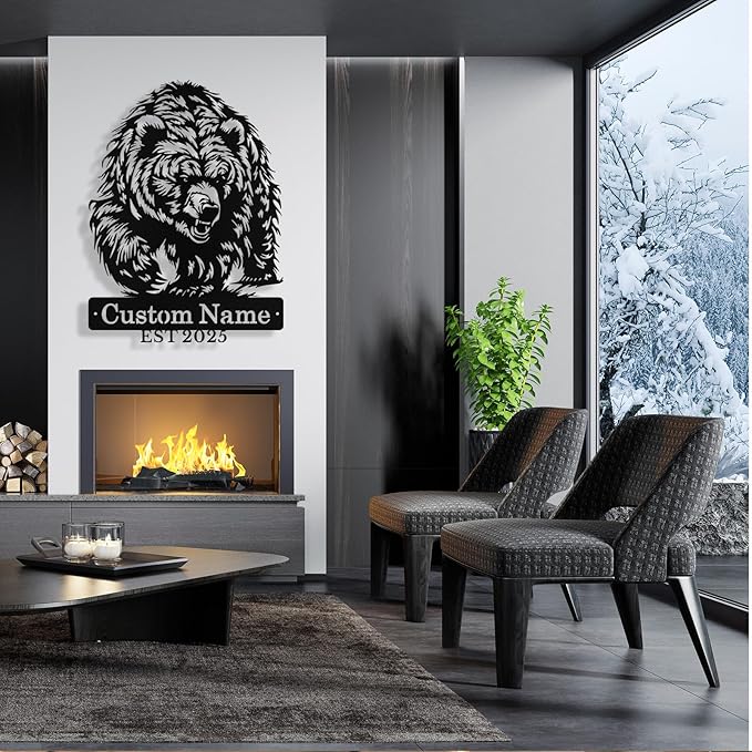 Custom Bear Metal Sign, Custom Bear Metal Wall Art Decor, Personalized Last - Image 2