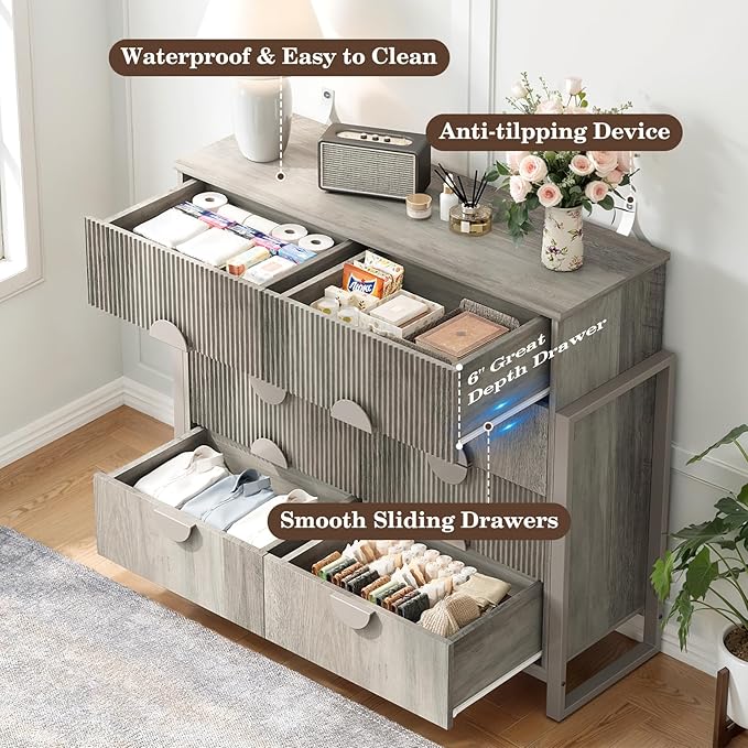 LGHM Fluted Dresser for Bedroom - Image 9
