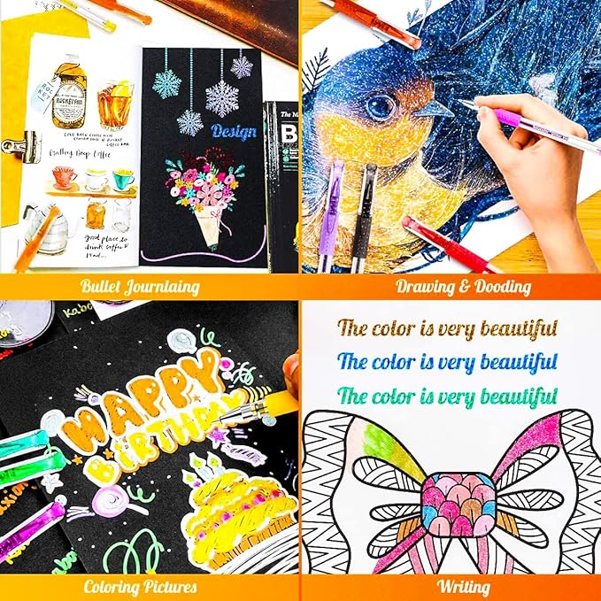 Soucolor Glitter Gel Pens for Adult Coloring Books, Christmas|Birthday Gifts - Image 7