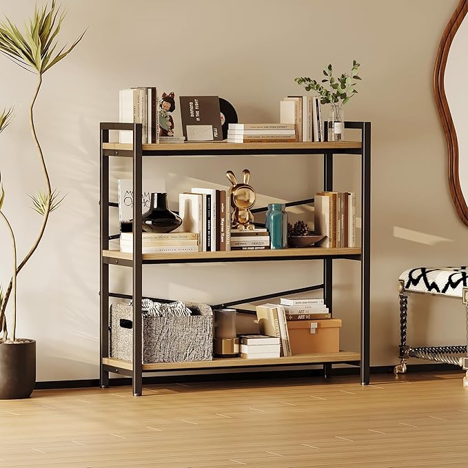 Book Shelf, 3 Tier Bookshelf 31.49" Width, Book Shelf Storage and Organization - Image 4