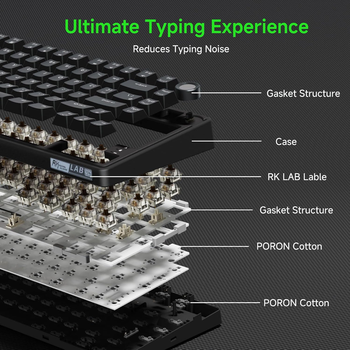 RK ROYAL KLUDGE R75 Wired Mechanical Gaming Keyboard, 75% Hot-Swap Mechanical...