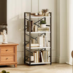 Homeiju 4 Tier Small White Metal Bookcase - Image 2