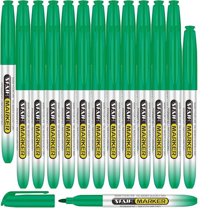 SFAIH Green Permanent Markers Bulk by SFAIH