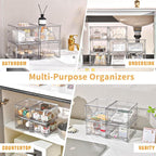Stebopum 6 Pack Stackable Makeup Organizer, 4.4'' Tall Acrylic Bathroom Makeup - Image 7