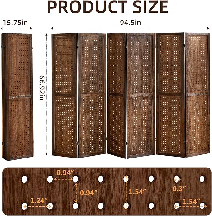 Aleesing 6 Panel Pegboard Display - Image 2